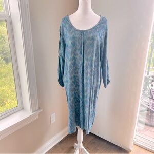 Fresh produce boho artsy mixed geo pattern rayon dress size M/L
